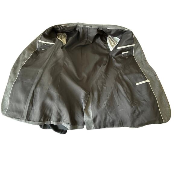 BOSS Men’s Sport Coat Blazer 40L Gray/Black Wool Blend Two Button Jacket - Picture 5 of 11